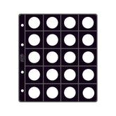 FUNDA MONEDAS 20 ALOJAMIENTOS PARA 2 EUROS DIAMETRO 28MM | 5 UNIDADES | (PARDO)